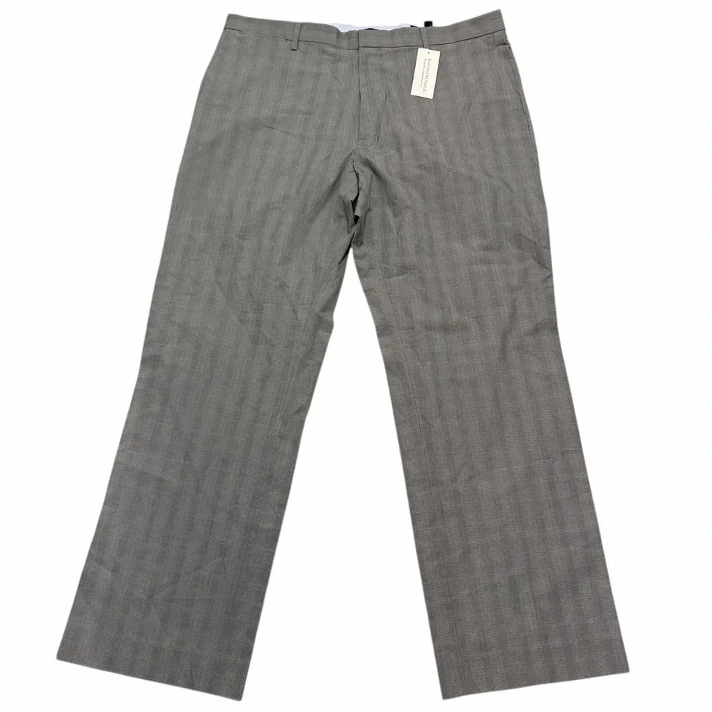NWT Banana Republic Classic Fit Dress Pants Gray‎ Windowpane Plaid Men's 38/32
